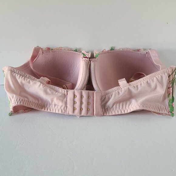 DREAM ANGELS VICTORIA'S SECRET-LILY EMBROIDERY PUSH-UP BRA -BLUSH PINK, 36DD - Picture 6 of 13